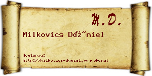 Milkovics Dániel névjegykártya